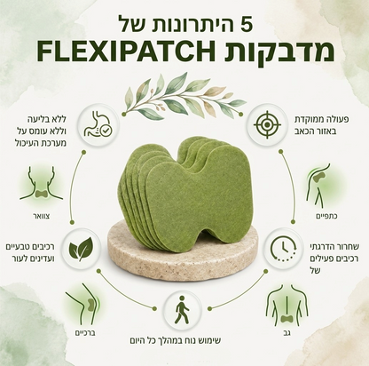 מדבקות FlexiPatch להקלה טבעית על כאבי גוף